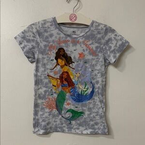 Disney Kids Tie-Dye Shirt with Princesses - Gray and Multicolor